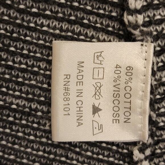 Belldini Cardigan Sweater Black White Pin Stripe Long Sleeve Open Front XL 363 - Picture 11 of 13